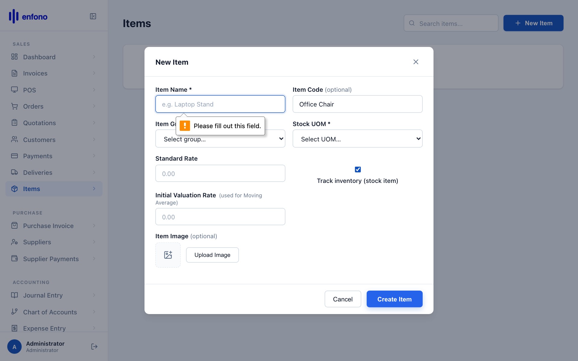 Item saved — the detail page showing all item information